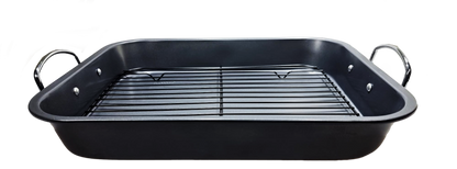 SQ Professional Non Stick Roasting Tray with Rack 37 x 29 x 5.5 cm / 3.5L 3164 (Parcel Rate)
