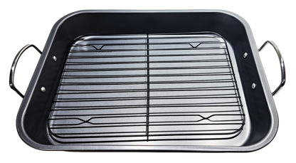 SQ Professional Non Stick Roasting Tray with Rack 37 x 29 x 5.5 cm / 3.5L 3164 (Parcel Rate)