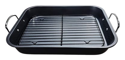 SQ Professional Non Stick Roasting Tray with Rack 37 x 29 x 5.5 cm / 3.5L 3164 (Parcel Rate)