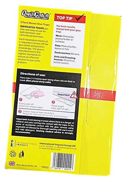 Easy To Use Poison Free Mouse Glue Traps 2 Pack TR002 (Parcel Rate)