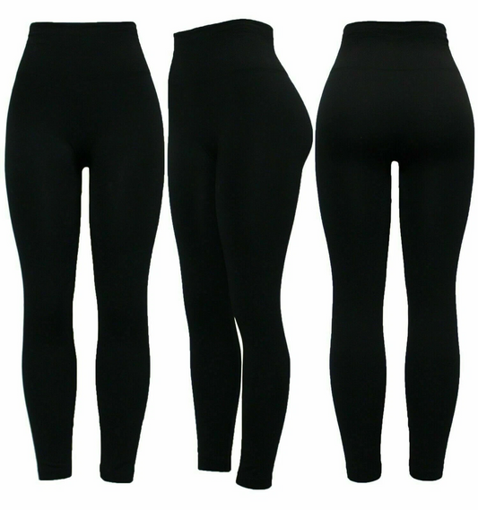 Ladies Black Firm Control Leggings – High Waist Shaping & Slimming Tummy Tucker Yoga Pants for Workout & Everyday Wear