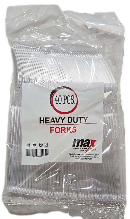 Disposable Clear Plastic Fork Pack of 40 MX70511 A (Parcel Rate)