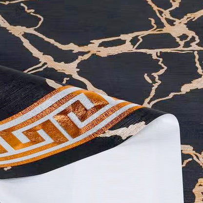 Durane Plastic Table Cover Roll Black Marble Gold Pattern Design 1.37 x 20m DR-8356C 10265 (Big Parcel Rate)