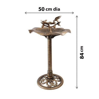 Bird Bath Bronze Effect With Bird Figurines And Feed Tray 1178 (Parcel Rate)