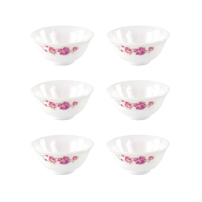 Opal Glass Serving Dish Snack Bowl Scarlett Set of 6 10x4cm 1645 (Parcel Rate)