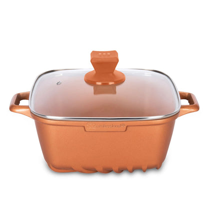 SQ Professional Nea Seramiq Diecast Square Stockpot Set of 4 Cuprum 4927 (Big Parcel Rate)