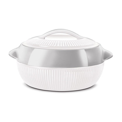 SQ Professional Fiesta Insulated Casserole Hot Pot Set of 3 White-Silver 8935 (Big Parcel Rate)