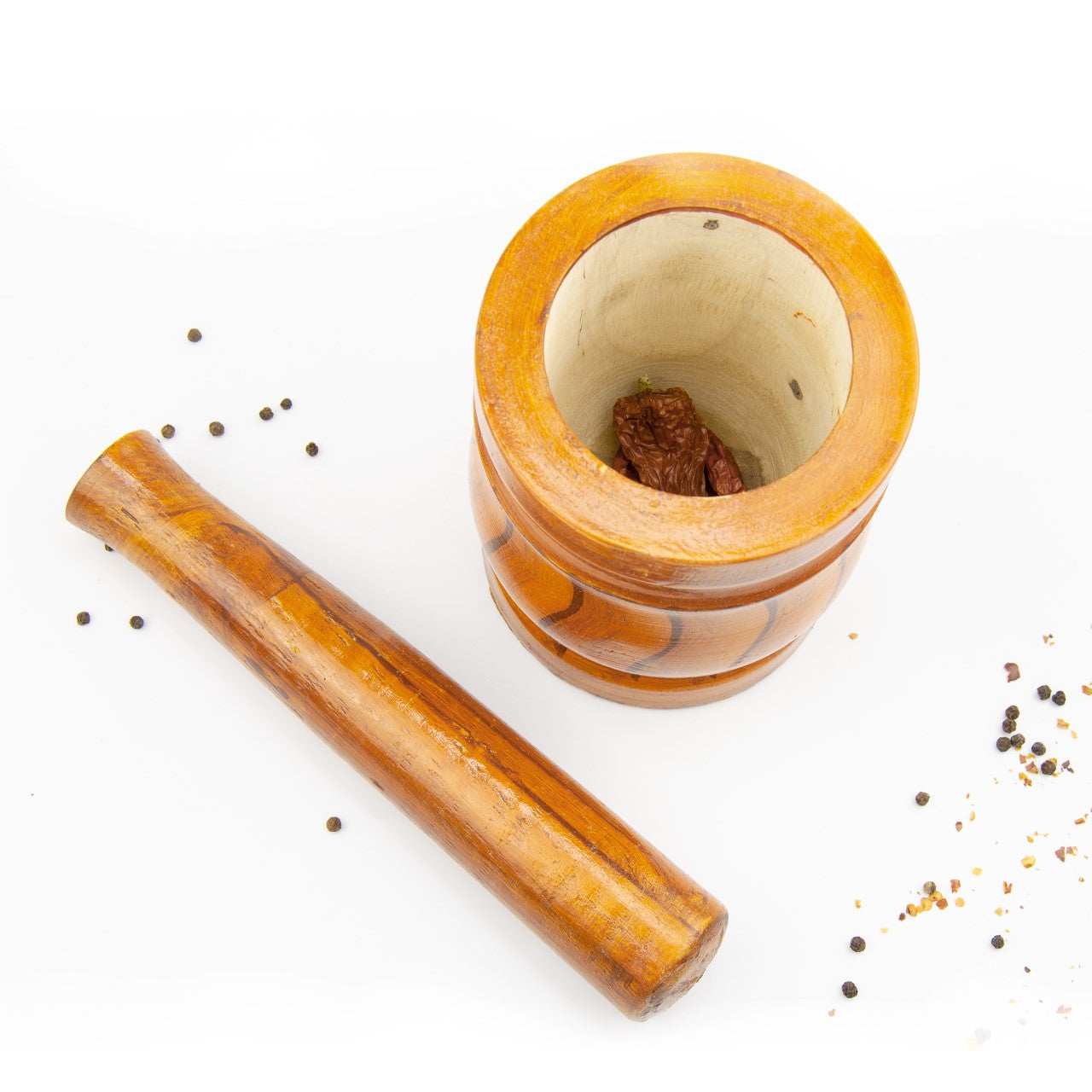 Durane Wooden Mortar & Pestle 13x15cm 9934 (Parcel Rate)